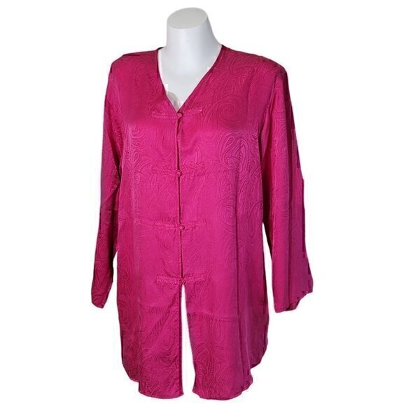 Victoria's Secret Silk Gold Label Pink Night Shirt M - Picture 1 of 8